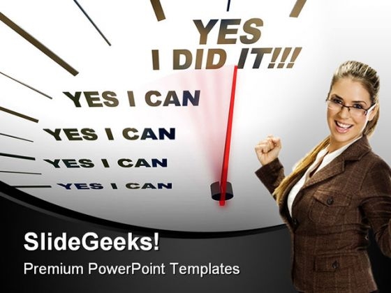 Speedometer Yes I Can Business PowerPoint Template 1110 Speedometer Yes I Can Business PowerPoint Template 1110