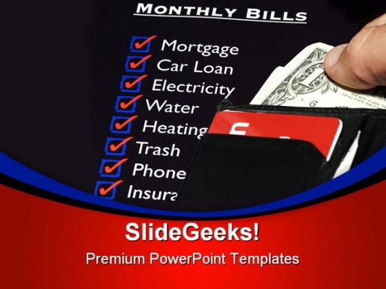 Spending Money On Bills Finance PowerPoint Themes And PowerPoint Slides 0811
