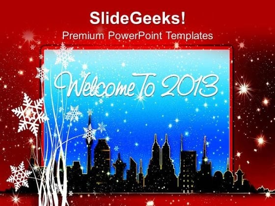 spread the wishes of new year 2013 powerpoint templates ppt