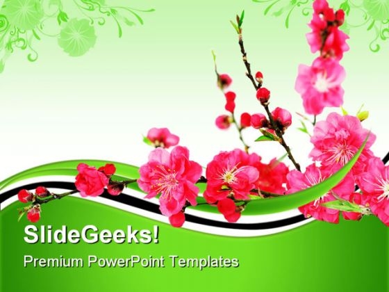 Spring Cherry Flowers Nature PowerPoint Templates And PowerPoint Backgrounds  0611 - PowerPoint Templates