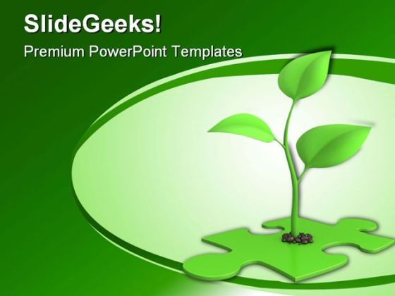 Sprout Puzzle Nature PowerPoint Template 0910
