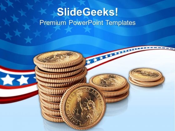 Stack Of Coins With American Flag PowerPoint Templates Ppt Backgrounds For Slides 0213 Stack Of Coins With American Flag PowerPoint Templates Ppt Backgrounds For Slides 0213
