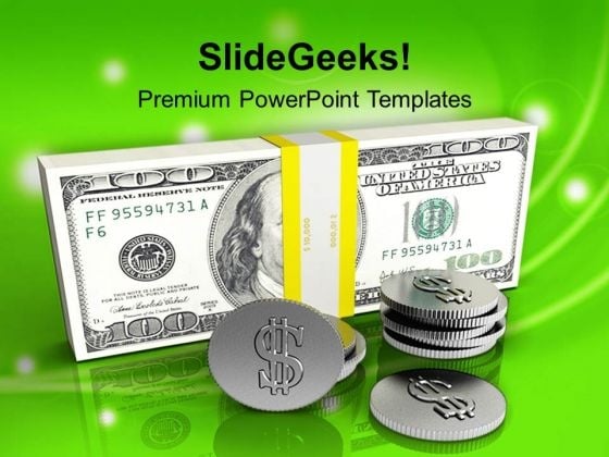 Stack Of Dollars With Coins Finance Business PowerPoint Templates Ppt Background For Slides 1112 Stack Of Dollars With Coins Finance Business PowerPoint Templates Ppt Background For Slides 1112