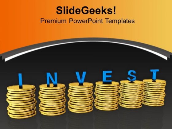 Stack Of Golden Coins Investment Concept PowerPoint Templates Ppt Backgrounds For Slides 0713