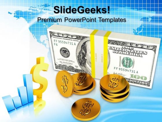 Stack Of Us Currency Money PowerPoint Templates And PowerPoint Themes 0912