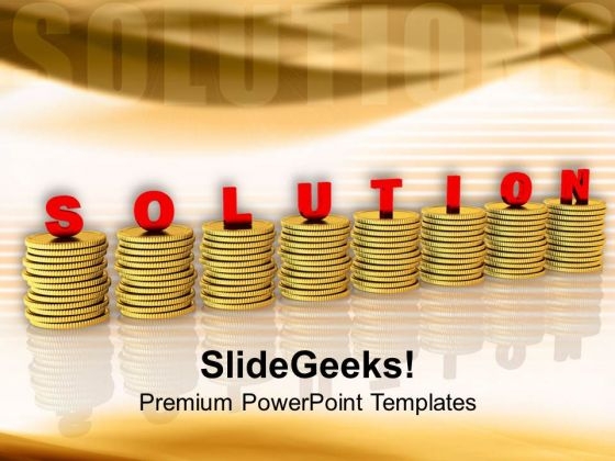 Stacks Of Coins With Solution Currency PowerPoint Templates Ppt Backgrounds For Slides 0313 Stacks Of Coins With Solution Currency PowerPoint Templates Ppt Backgrounds For Slides 0313