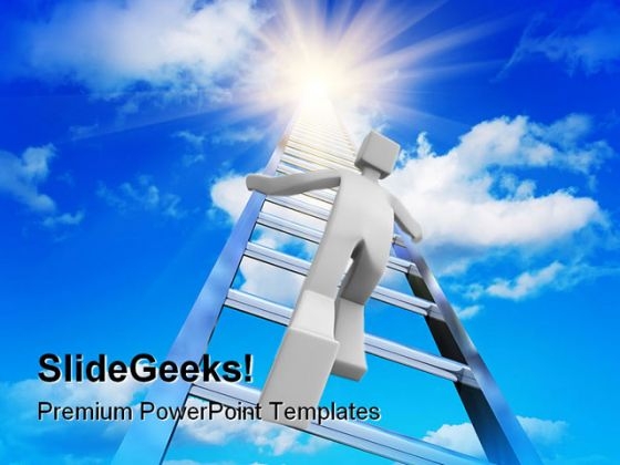Stairway To The Sky Success PowerPoint Themes And PowerPoint Slides 0411 Stairway To The Sky Success PowerPoint Themes And PowerPoint Slides 0411
