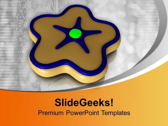 Star Shaped Cookie Brown Color Candy PowerPoint Templates Ppt Backgrounds For Slides 0113
