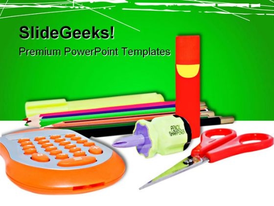 Stationary Education PowerPoint Template 0810 Stationary Education PowerPoint Template 0810