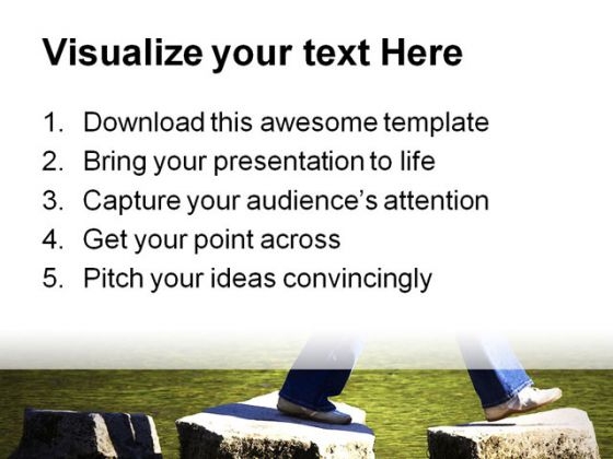 Stepping People PowerPoint Template 0610 adaptable content ready