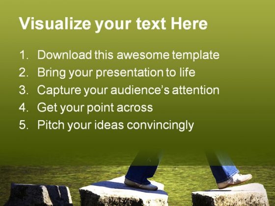 Stepping People PowerPoint Template 0610 engaging content ready