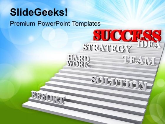 Strategic Stairway Way To Success PowerPoint Templates Ppt Backgrounds For Slides 0213