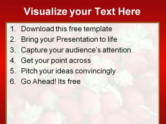 Red Strawberries PowerPoint Template professionally unique