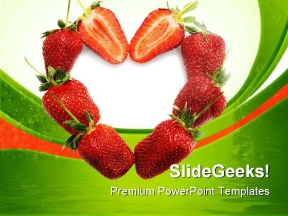 Strawberries Heart Food PowerPoint Templates And PowerPoint Backgrounds 0811 Strawberries Heart Food PowerPoint Templates And PowerPoint Backgrounds 0811