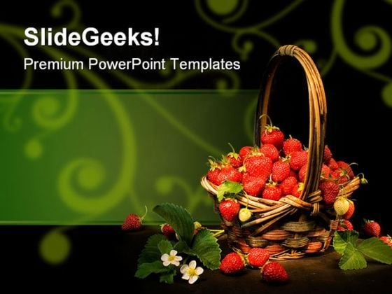 Strawberry Basket Food PowerPoint Templates And PowerPoint Backgrounds 0211 Strawberry Basket Food PowerPoint Templates And PowerPoint Backgrounds 0211