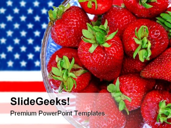 Strawberry Food Americana PowerPoint Background And Template 1210 Strawberry Food Americana PowerPoint Background And Template 1210
