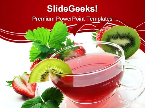Strawberry Kiwi Tea For Health Food PowerPoint Themes And PowerPoint Slides 0411 Strawberry Kiwi Tea For Health Food PowerPoint Themes And PowerPoint Slides 0411