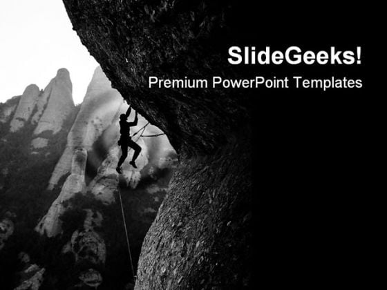 Struggle Climber Sports PowerPoint Template 0610