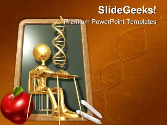 Student Studying Dna People PowerPoint Template 0810