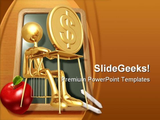 Student Studying Dollar PowerPoint Template 0810 Student Studying Dollar PowerPoint Template 0810