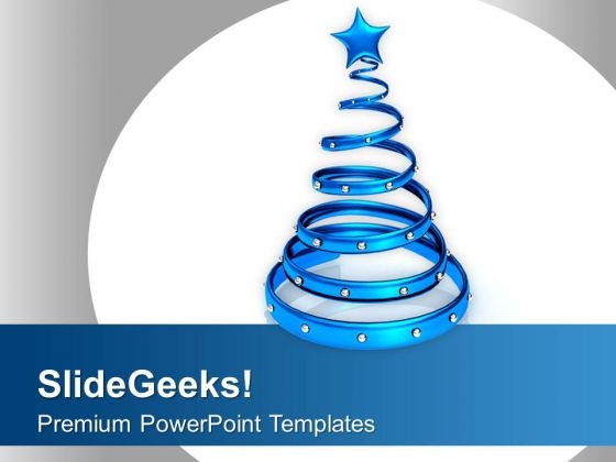 Stylish Blue Ring Christmas Decoration PowerPoint Templates Ppt Backgrounds For Slides 0113