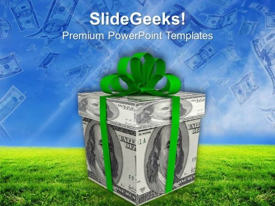 Success In Business With Dollar Bills As Gift PowerPoint Templates Ppt Backgrounds For Slides 0313 Success In Business With Dollar Bills As Gift PowerPoint Templates Ppt Backgrounds For Slides 0313