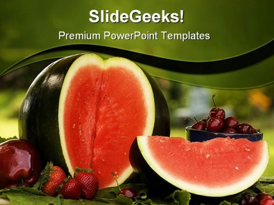 Summer Fruit Watermelon Food PowerPoint Templates And PowerPoint Backgrounds 0211