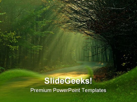 Sunbeams Nature PowerPoint Template 0610 Sunbeams Nature PowerPoint Template 0610
