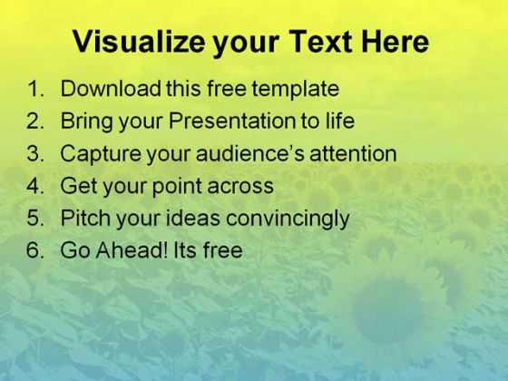 Beautiful Sunflower PowerPoint Template with Rainbow 