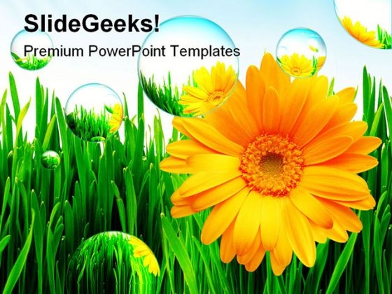 Sunflower Nature PowerPoint Template 1110 Sunflower Nature PowerPoint Template 1110