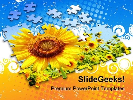 Sunflower Puzzle Background Beauty PowerPoint Templates And PowerPoint Backgrounds 0411 Sunflower Puzzle Background Beauty PowerPoint Templates And PowerPoint Backgrounds 0411