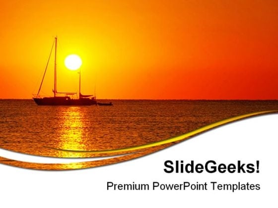 Sunrise And Boat Beach PowerPoint Templates And PowerPoint Backgrounds 0711 Sunrise And Boat Beach PowerPoint Templates And PowerPoint Backgrounds 0711