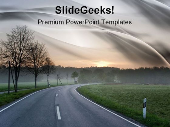 Sunrise Road Nature PowerPoint Templates And PowerPoint Backgrounds 0811 Sunrise Road Nature PowerPoint Templates And PowerPoint Backgrounds 0811