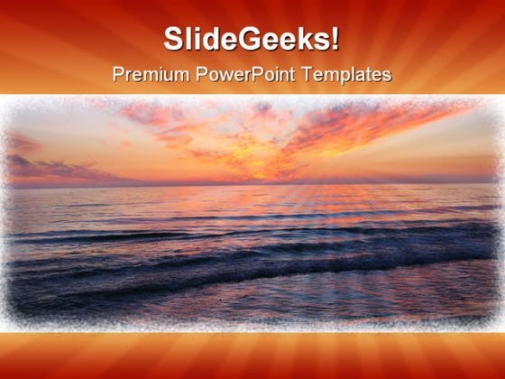 Sunset Beach PowerPoint Backgrounds And Templates 0111