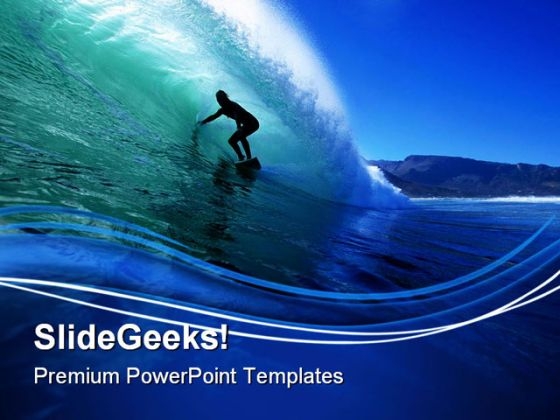 Surfing Beach PowerPoint Templates And PowerPoint Backgrounds 0811