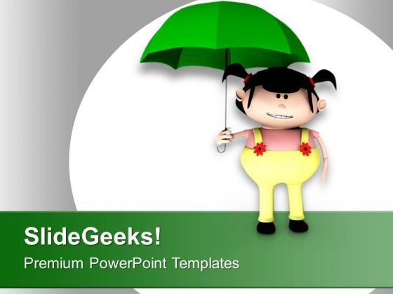 Sweet Girl Protected With Umbrella PowerPoint Templates Ppt Backgrounds For Slides 0713 Sweet Girl Protected With Umbrella PowerPoint Templates Ppt Backgrounds For Slides 0713