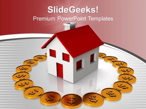 Sweet Home Surrounded By Dollar Coins Insurance PowerPoint Templates Ppt Backgrounds For Slides 0113 Sweet Home Surrounded By Dollar Coins Insurance PowerPoint Templates Ppt Backgrounds For Slides 0113
