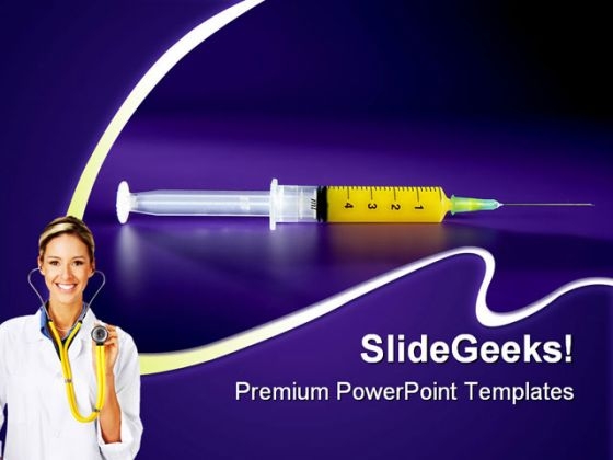 Syringe With Needle Medical PowerPoint Templates And PowerPoint Backgrounds 0211