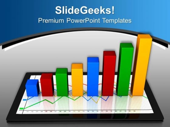 Tablet With Growth Graph Business PowerPoint Templates And PowerPoint Themes 0912 Tablet With Growth Graph Business PowerPoint Templates And PowerPoint Themes 0912