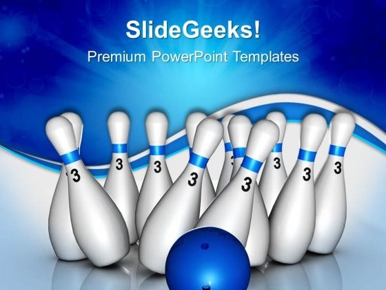 Targets Lined Up Bowling Game PowerPoint Templates And PowerPoint Themes 0512