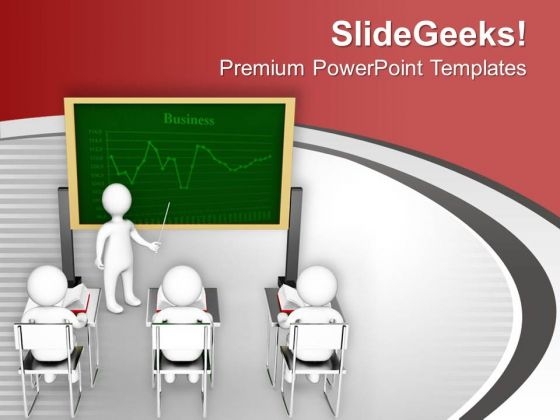 Teacher With Students Education Theme PowerPoint Templates Ppt Backgrounds For Slides 0613
