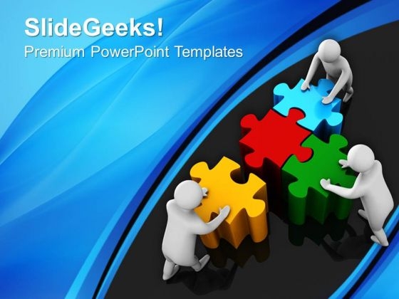 Team Effort To Assemble Puzzle PowerPoint Templates Ppt Backgrounds For Slides 0213