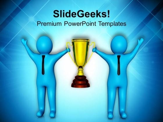 Team Winning Golden Trophy In Competition PowerPoint Templates Ppt Backgrounds For Slides 0713 Team Winning Golden Trophy In Competition PowerPoint Templates Ppt Backgrounds For Slides 0713