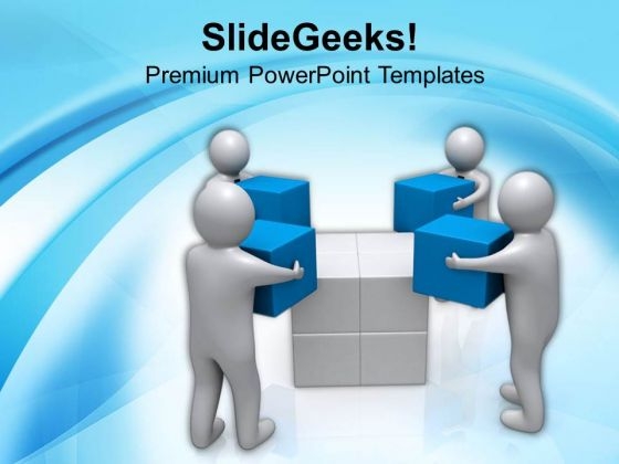 Teamwork Concept For Assembling The Cubes PowerPoint Templates Ppt Backgrounds For Slides 0713 Teamwork Concept For Assembling The Cubes PowerPoint Templates Ppt Backgrounds For Slides 0713
