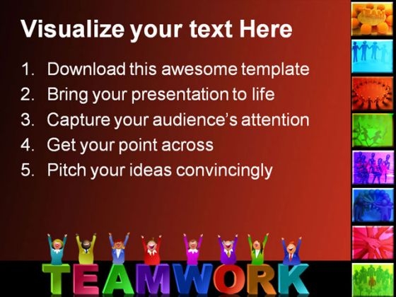 Teamwork People PowerPoint Template 0510 best impactful