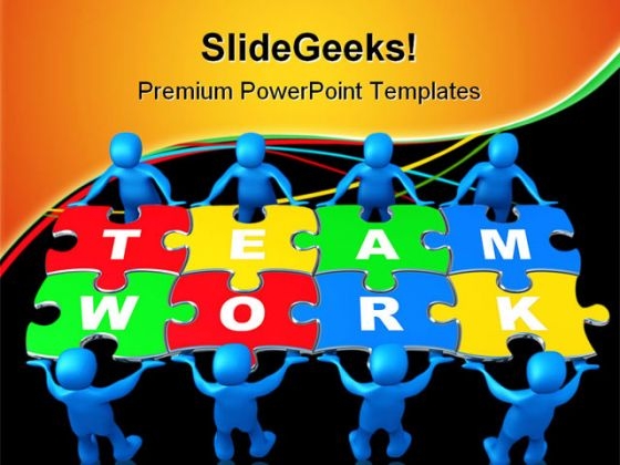Teamwork Puzzles Leadership PowerPoint Templates And PowerPoint Backgrounds 0811
