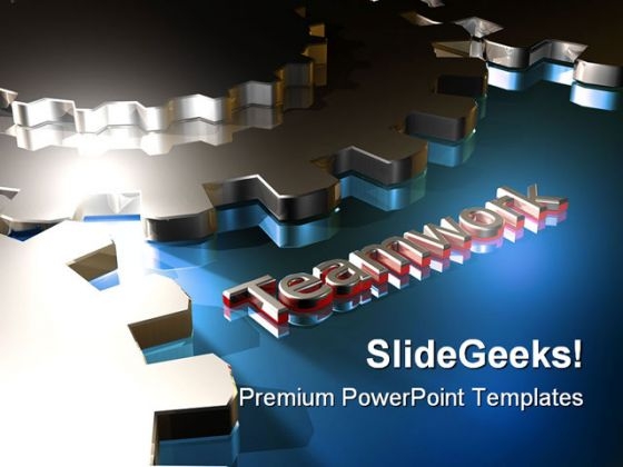 Teamwork With Gears Business PowerPoint Templates And PowerPoint Backgrounds 0611 Teamwork With Gears Business PowerPoint Templates And PowerPoint Backgrounds 0611