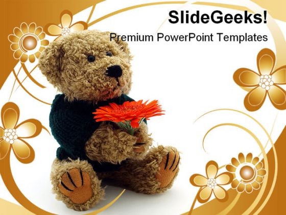 Teddy Bear With Flower Children PowerPoint Templates And PowerPoint Backgrounds 0511 Teddy Bear With Flower Children PowerPoint Templates And PowerPoint Backgrounds 0511