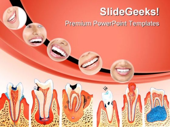 Teeth Illustration Dental PowerPoint Themes And PowerPoint Slides 0411