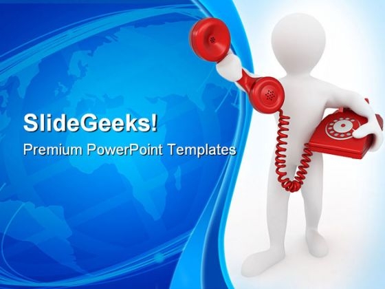 Telephone Receiver Communication PowerPoint Themes And PowerPoint Slides 0311